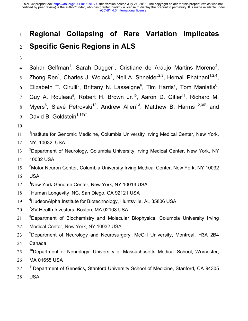 Regional Collapsing of Rare Variation Implicates Specific Genic Regions