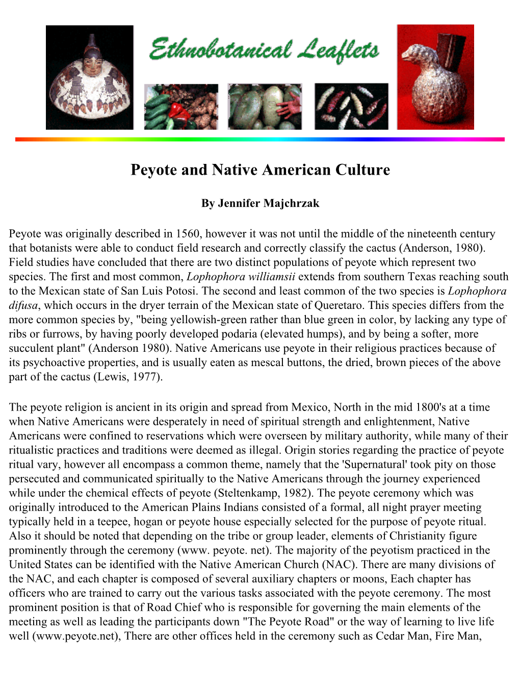 Peyote and Native American Culture