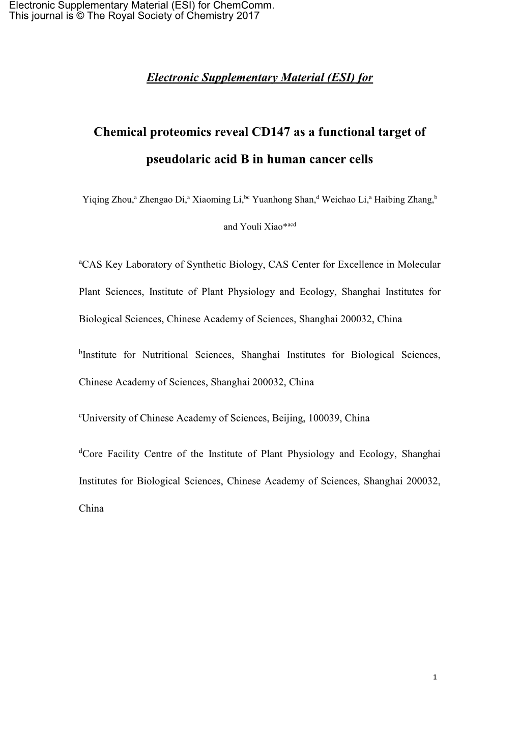 Chemical Proteomics Reveal CD147 As a Functional Target of Pseudolaric