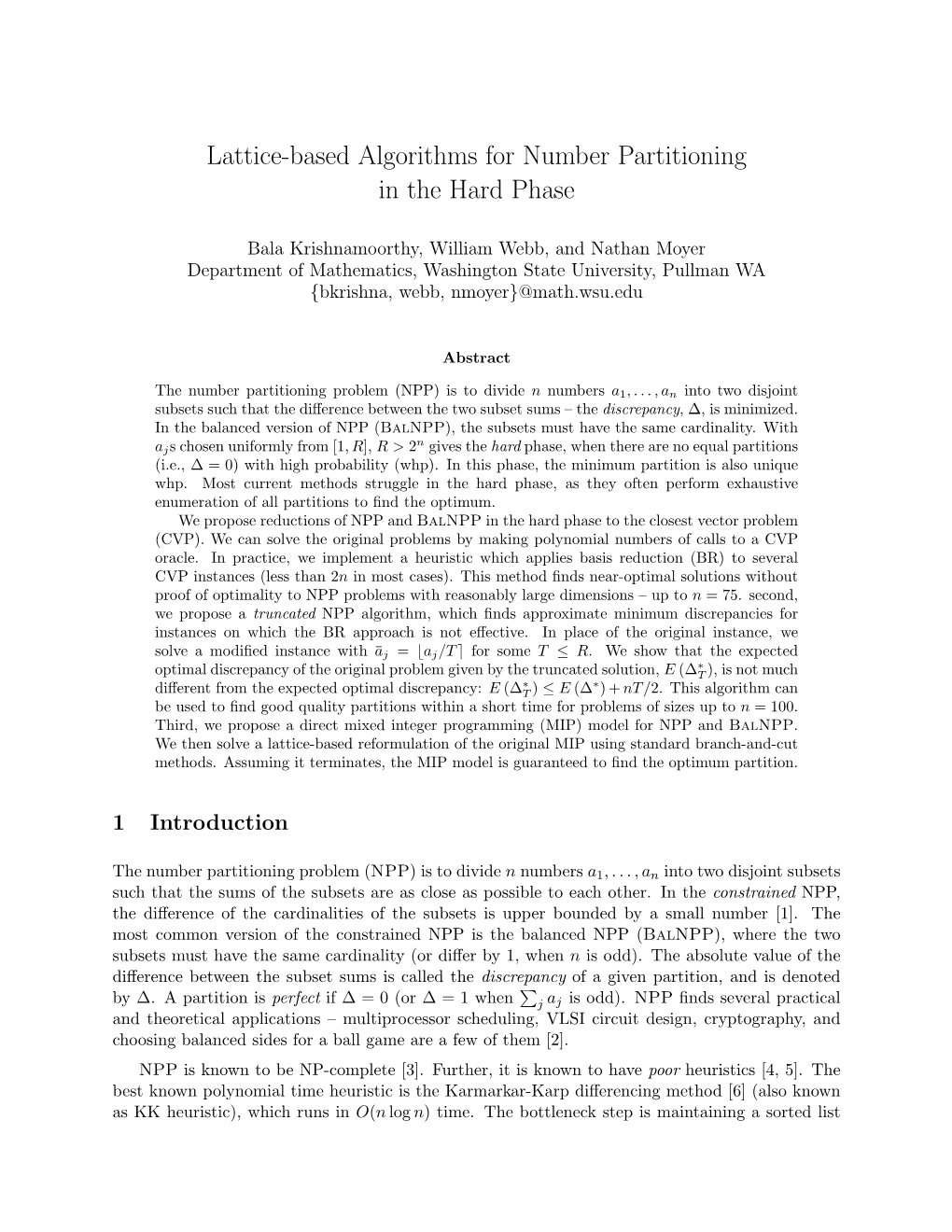 Lattice-Based Algorithms for Number Partitioning in the Hard Phase