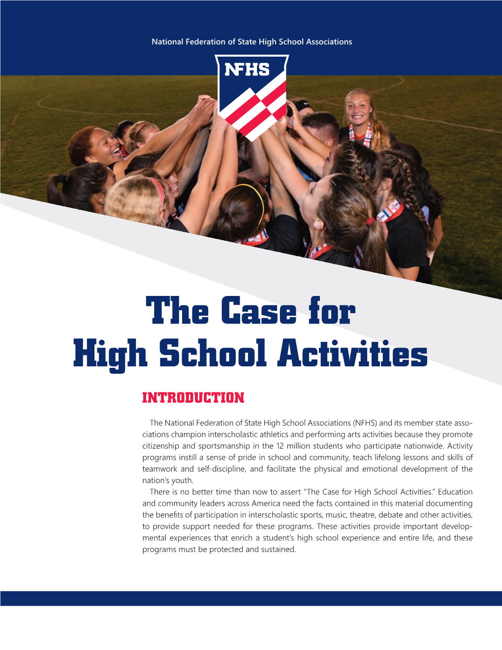 The Case for High School Activities Booklet