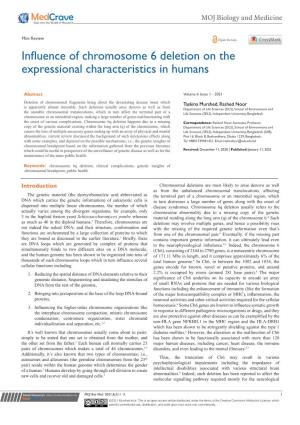 Influence of Chromosome 6 Deletion on the Expressional Characteristics in Humans