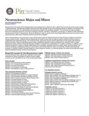Neuroscience Major and Minor Revised: 08/2019