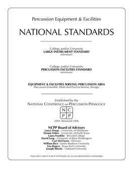 Download Percussion Equipment & Facilities National Standards