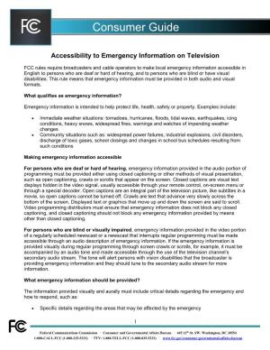 Accessibility to Emergency Information on Television