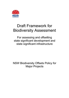 Draft Framework for Biodiversity Assessment
