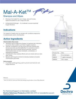 Mal-A-Kettm Shampoo and Wipes • Shampoo Formulated for Use in Dogs, Cats and Horses, Wipes Formulated for Use in Dogs and Cats