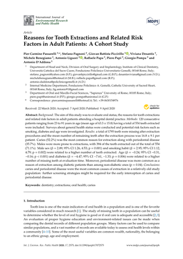 Reasons for Tooth Extractions and Related Risk Factors in Adult Patients: a Cohort Study