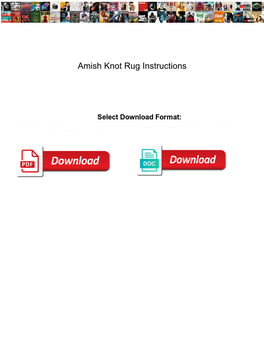 Amish Knot Rug Instructions