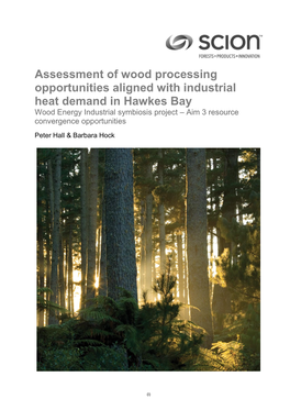 Hawkes Bay Wood Energy Industrial Symbiosis Project – Aim 3 Resource Convergence Opportunities