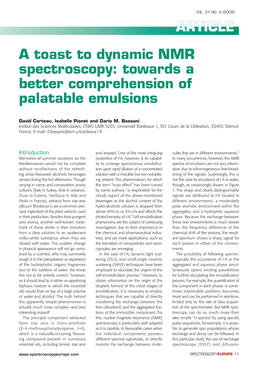 A Toast to Dynamic NMR Spectroscopy: Towards a Better Comprehension of Palatable Emulsions