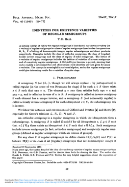 Identities for Existence Varieties of Regular Semigroups