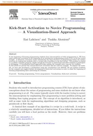 Kick-Start Activation to Novice Programming — a Visualization-Based Approach