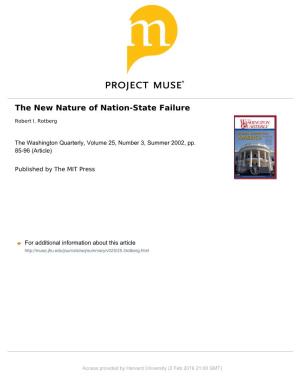 The New Nature of Nation-State Failure