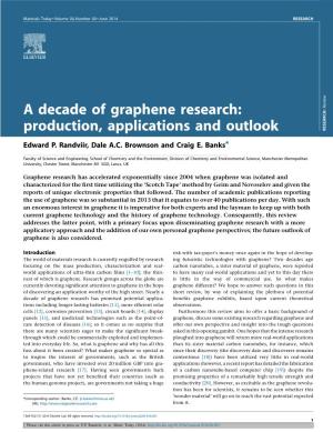 A Decade of Graphene Research: Production, Applications and Outlook
