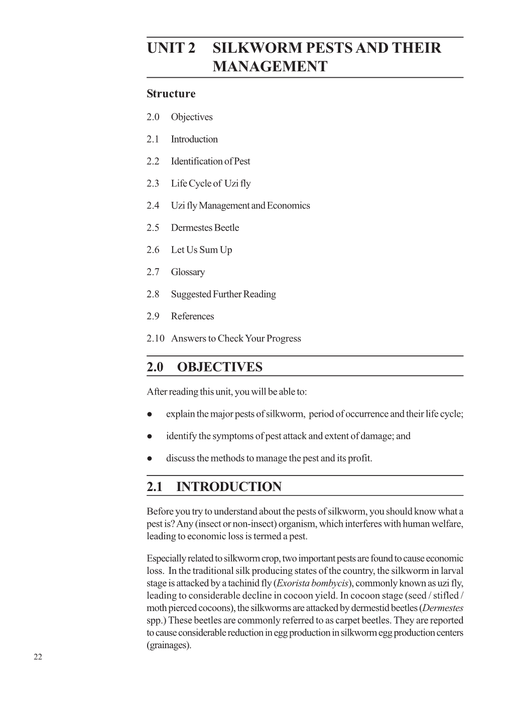 Unit 2 Silkworm Pests and Their Management