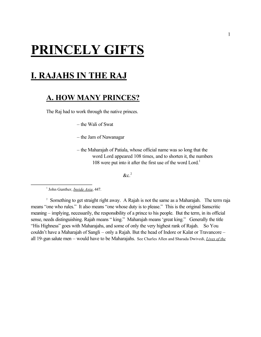 Princely Gifts