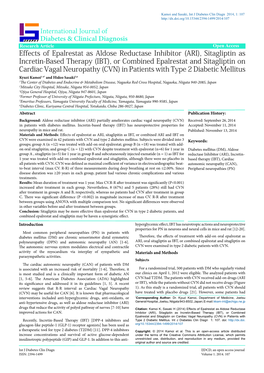 Sitagliptin As Incretin-Based Therapy (IBT), Or Combined Epalrestat A