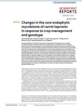 Changes in the Core Endophytic Mycobiome of Carrot Taproots In