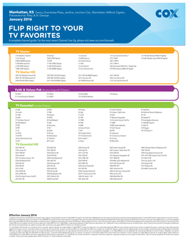 FLIP RIGHT to YOUR TV FAVORITES a Complete Channel Guide