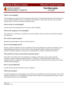 Viral Meningitis (Meningitis)