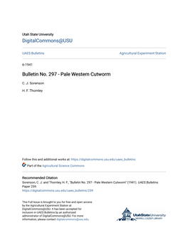 Bulletin No. 297-Pale Western Cutworm