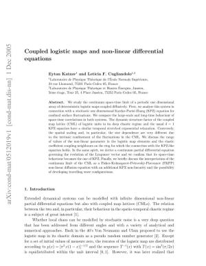 Coupled Logistic Maps and Non-Linear Differential Equations