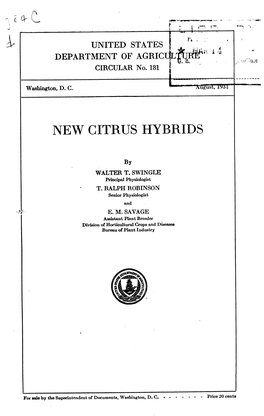 New Citrus Hybrids