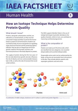 How an Isotope Technique Helps Determine Protein Quality