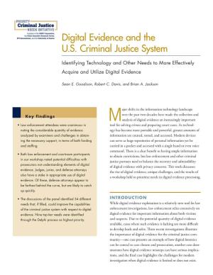 Digital Evidence and the US Criminal Justice System