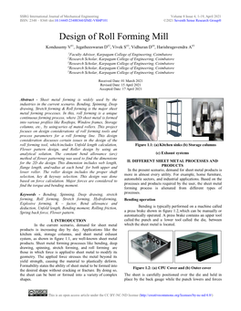 Design of Roll Forming Mill