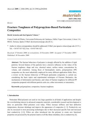 Fracture Toughness of Polypropylene-Based Particulate Composites