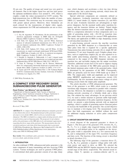 A Compact Step Recovery Diode Subnanosecond Pulse Generator