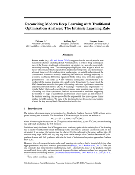 Reconciling Modern Deep Learning with Traditional Optimization Analyses: the Intrinsic Learning Rate
