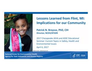 Lessons Learned from Flint, MI: Implications for Our Community