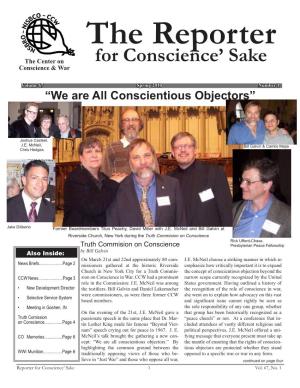 Spring 2010 Number 1 “We Are All Conscientious Objectors”