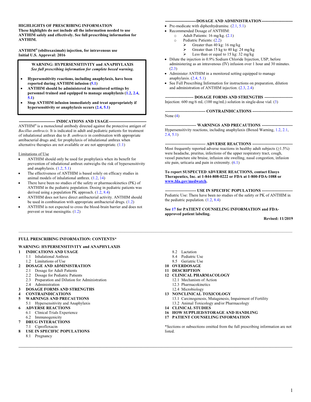 PRESCRIBING INFORMATION • Pre-Medicate with Diphenhydramine