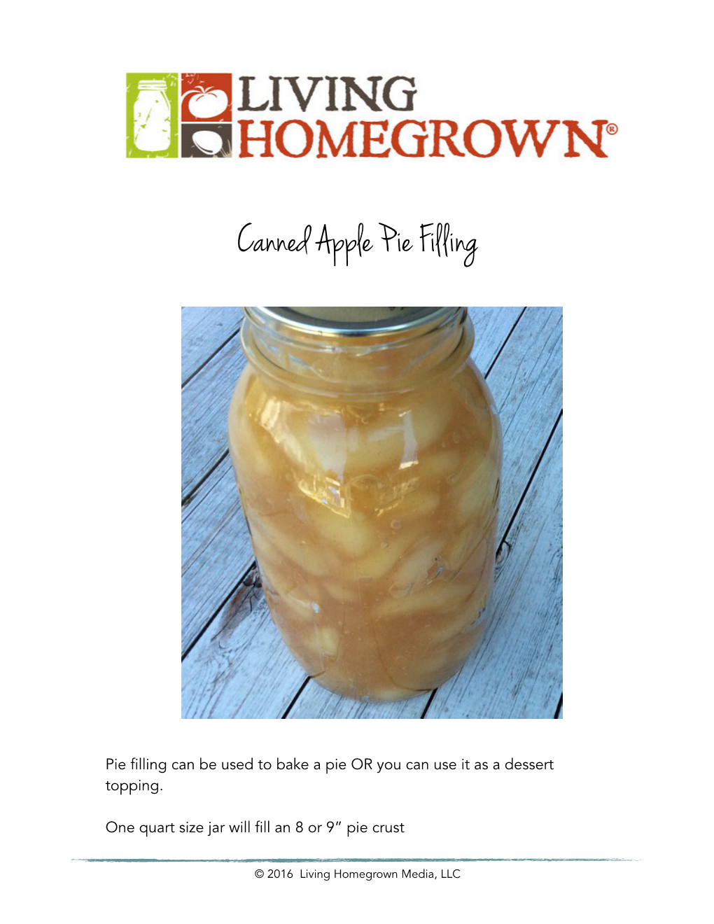 Canned Apple Pie Filling