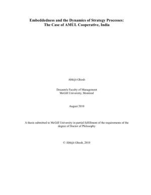 Embeddedness and the Dynamics of Strategy Processes: the Case of AMUL Cooperative, India