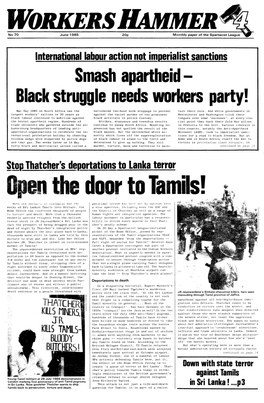 Smash Apartheid- Black Struggle Needs Workers Party!