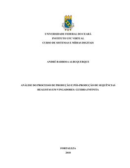 Universidade Federal Do Ceará Instituto Ufc Virtual Curso De Sistemas E Mídias Digitais André Barbosa Albuquerque Análise Do