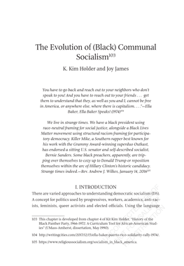 The Evolution of (Black) Communal Socialism103 K