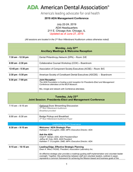 ADA Annual Conference on Membership Agenda Final