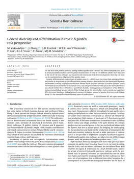Genetic Diversity and Differentiation in Roses: a Garden Rose Perspective