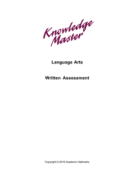 Language Arts Written Assessment