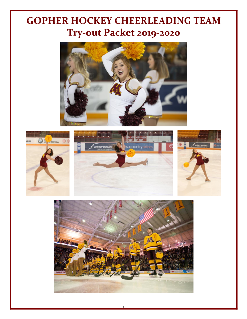 GOPHER HOCKEY CHEERLEADING TEAM Try-Out Packet 2019-2020