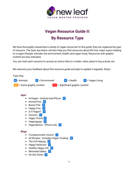 Resource Guide II: by Resource Type