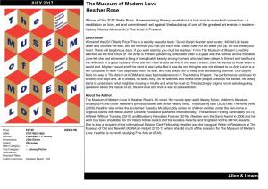 The Museum of Modern Love Heather Rose