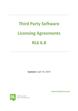 Third Party Software Licensing Agreements RL6 6.8
