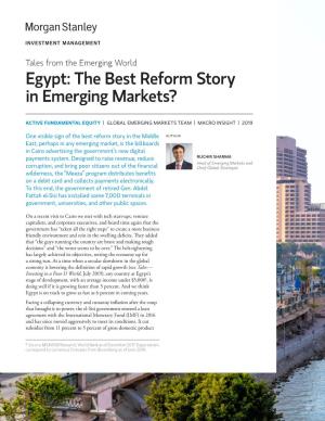 Egypt: the Best Reform Story in Emerging Markets?